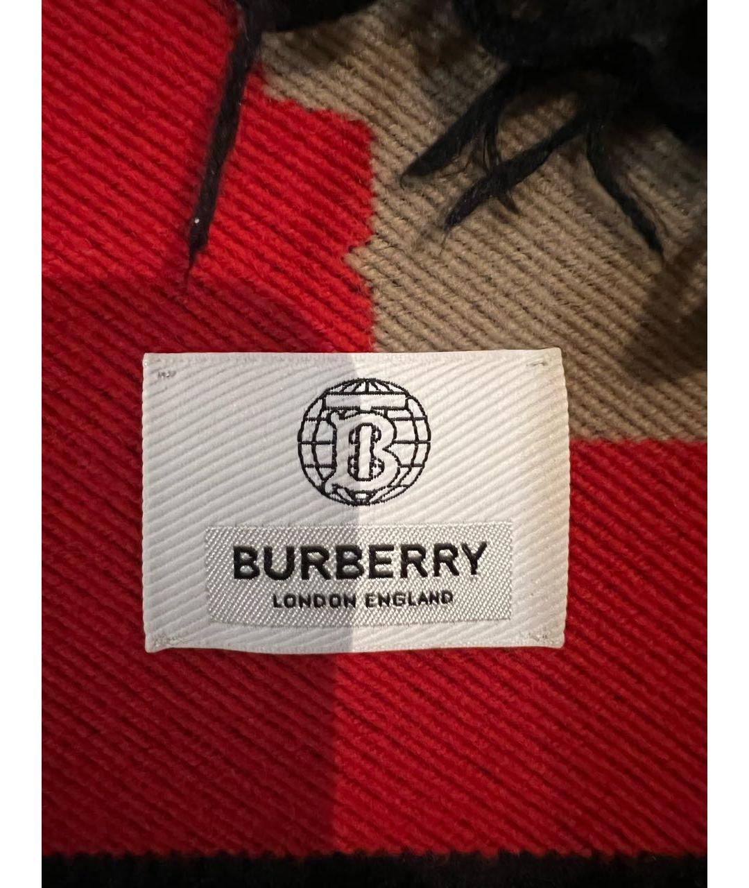 BURBERRY Коричневый шерстяной шарф, фото 3