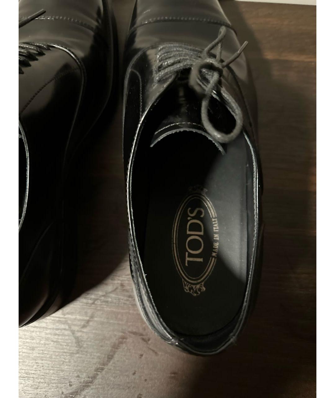 TOD'S Черные кожаные туфли, фото 8