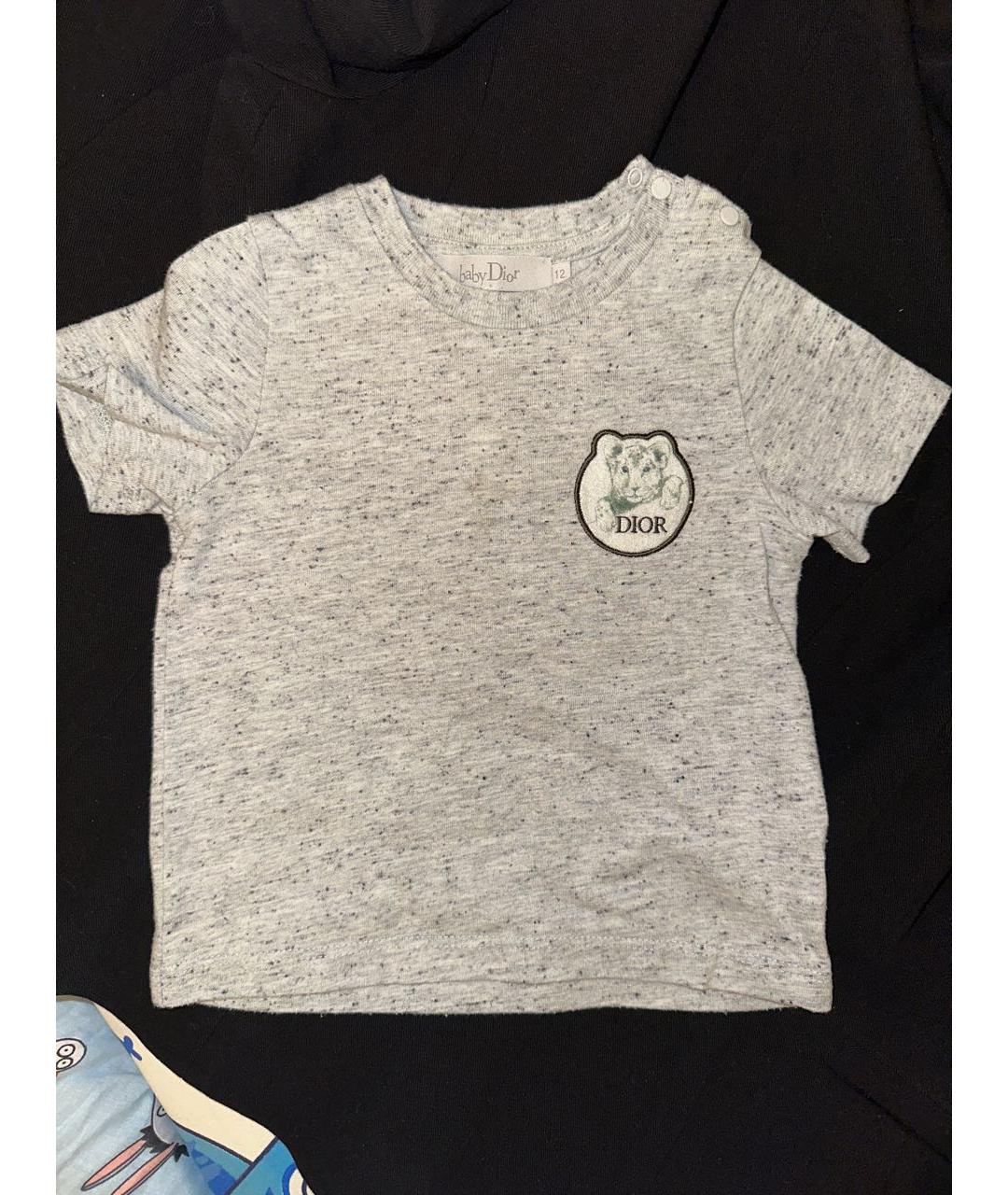 BABY DIOR Серая хлопковая детская футболка, фото 7