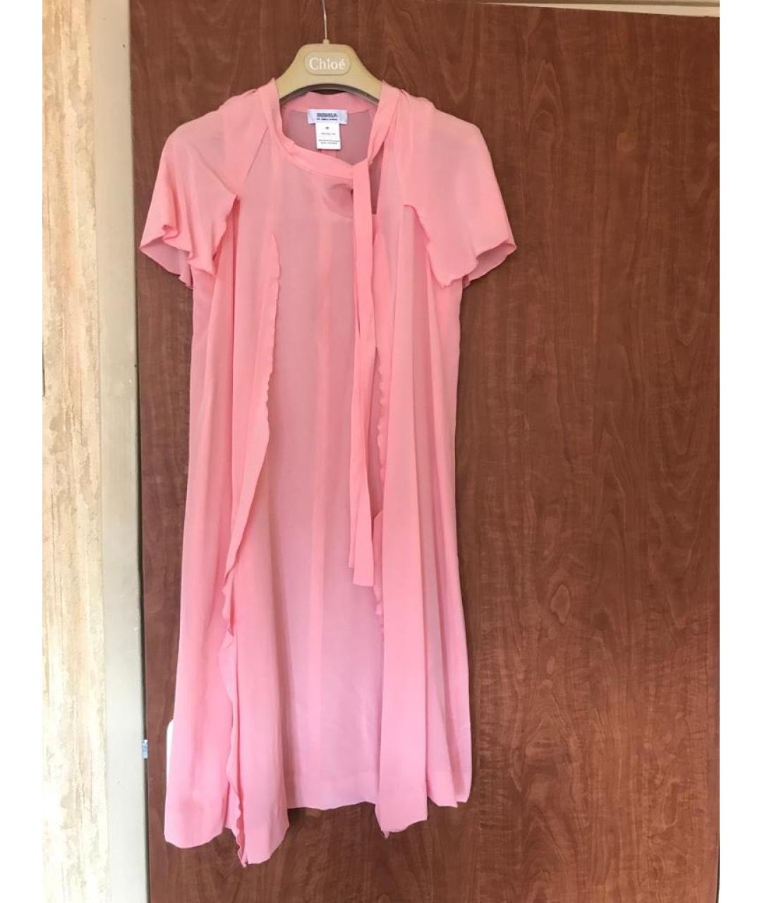 SONIA RYKIEL Розовое шелковое платье, фото 9