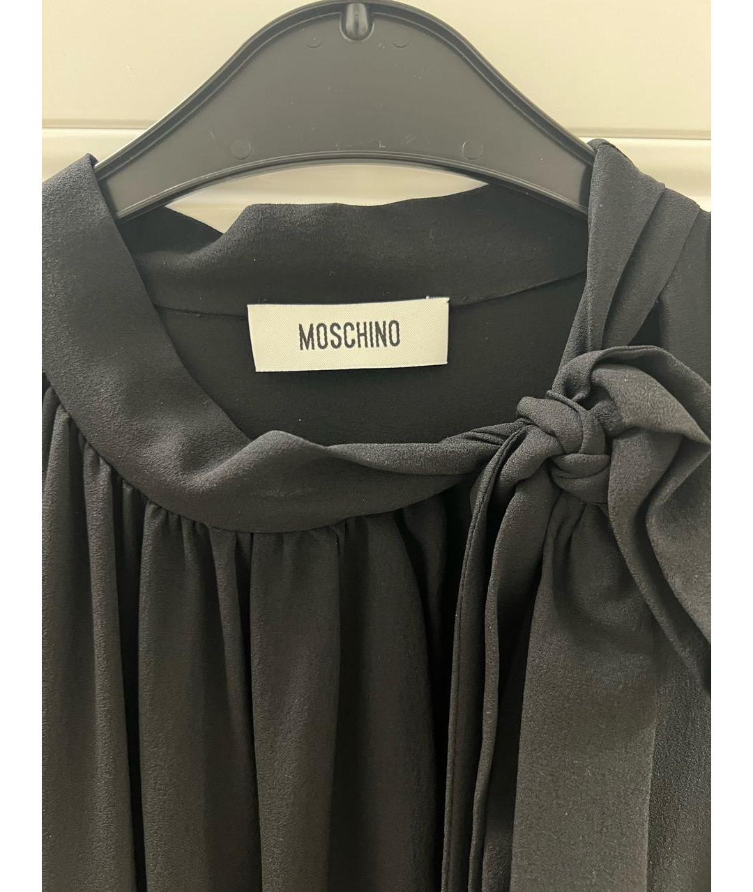 MOSCHINO Черное шелковое повседневное платье, фото 3