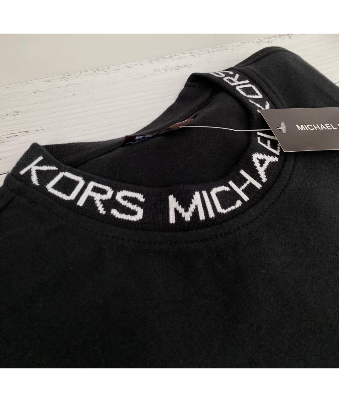 MICHAEL KORS Черный хлопко-эластановый джемпер / свитер, фото 6