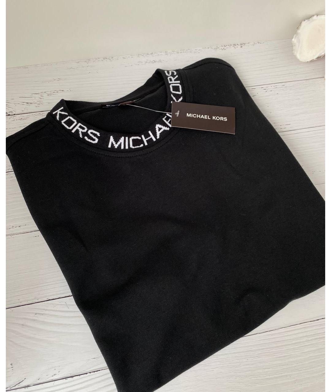 MICHAEL KORS Черный хлопко-эластановый джемпер / свитер, фото 7