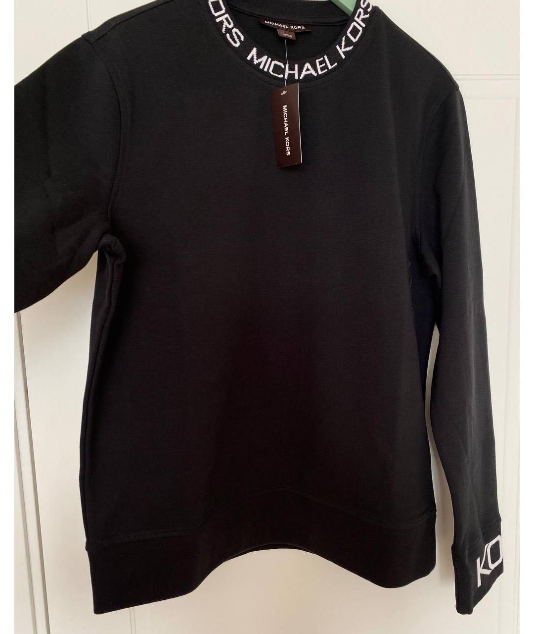 MICHAEL KORS Черный хлопко-эластановый джемпер / свитер, фото 3