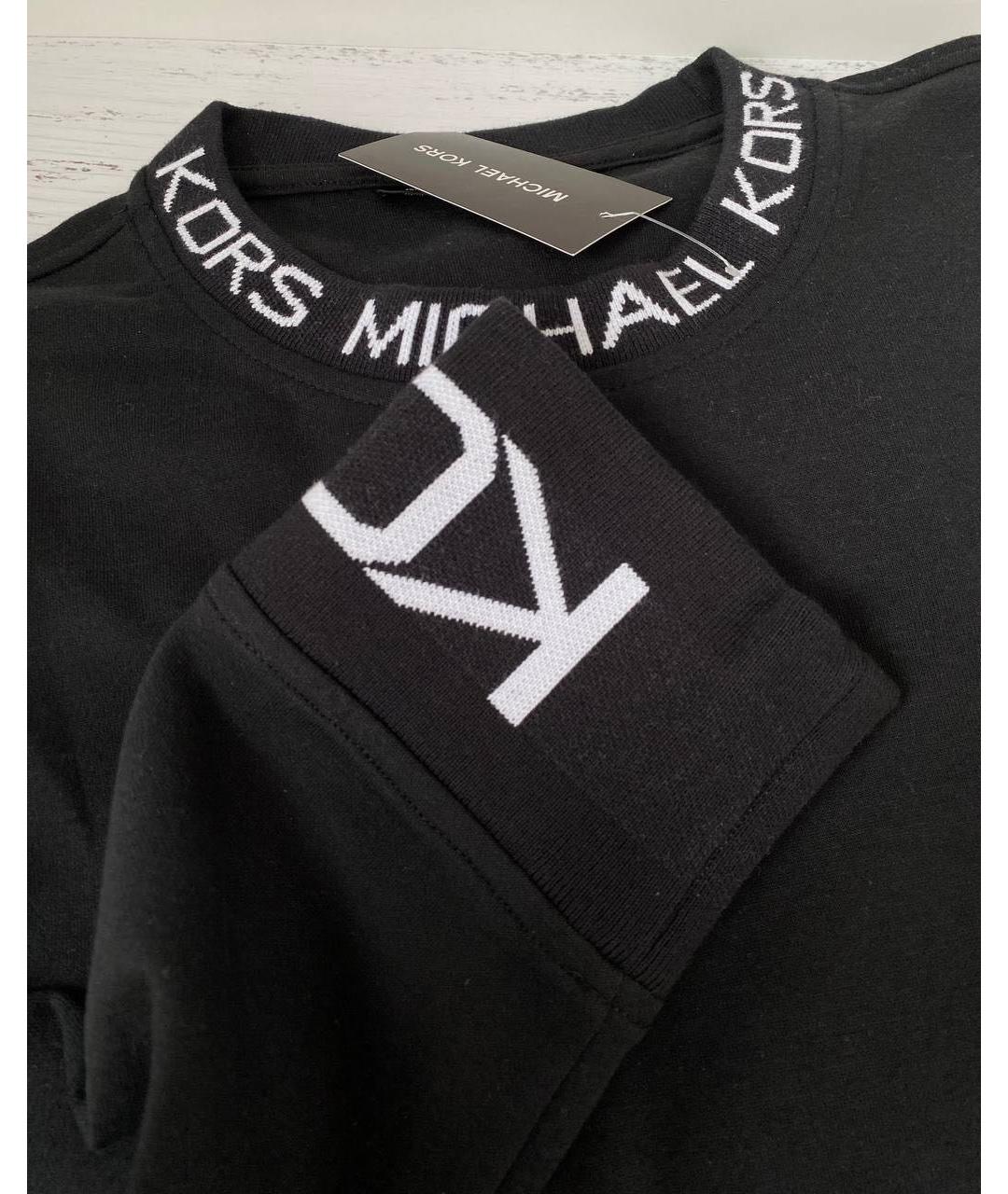 MICHAEL KORS Черный хлопко-эластановый джемпер / свитер, фото 5