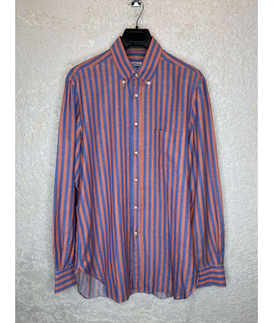 KITON Мульти льняная классическая рубашка, фото 8