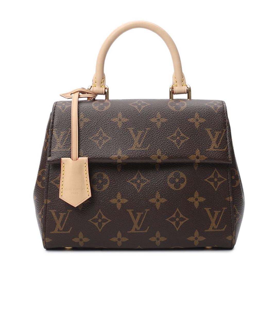 LOUIS VUITTON PRE-OWNED Бежевая кожаная сумка с короткими ручками, фото 1