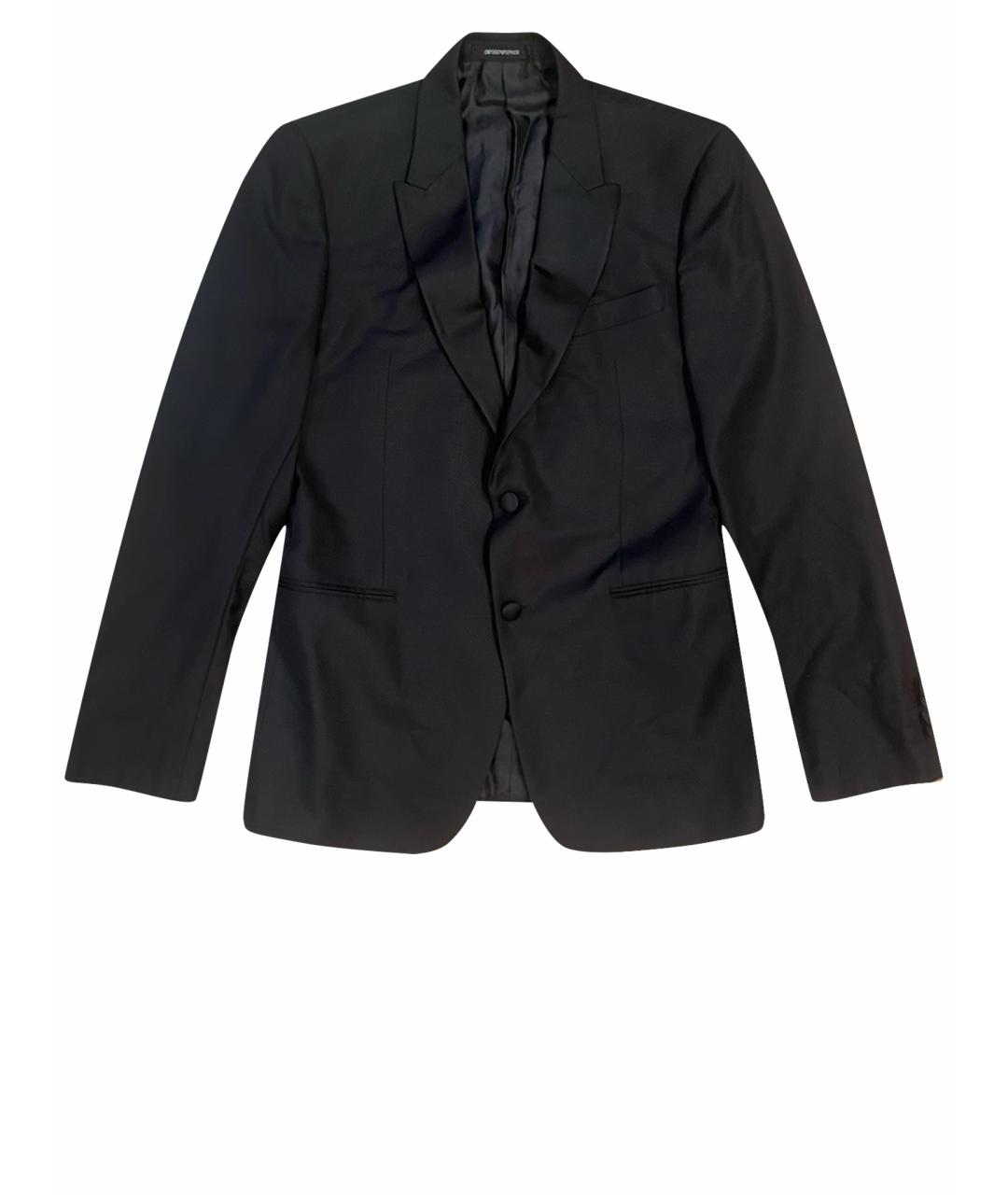 EMPORIO ARMANI Черный шелковый пиджак, фото 1