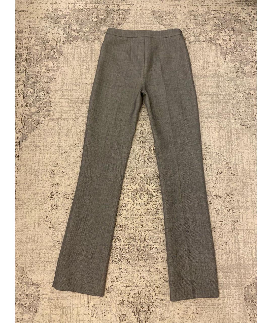 BALENCIAGA Серые шерстяные прямые брюки, фото 2