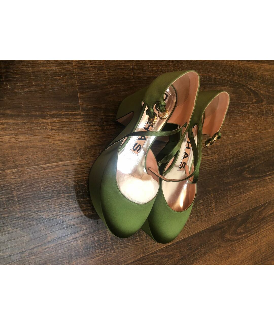 ROCHAS Зеленые текстильные туфли, фото 6