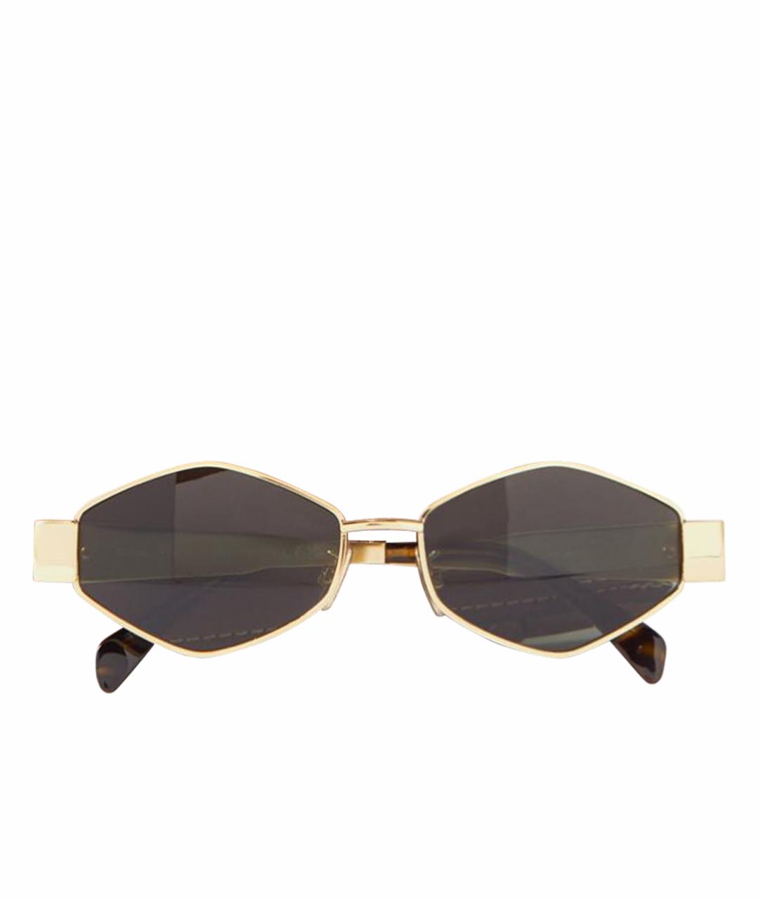 CELINE Золотые металлические солнцезащитные очки, фото 1