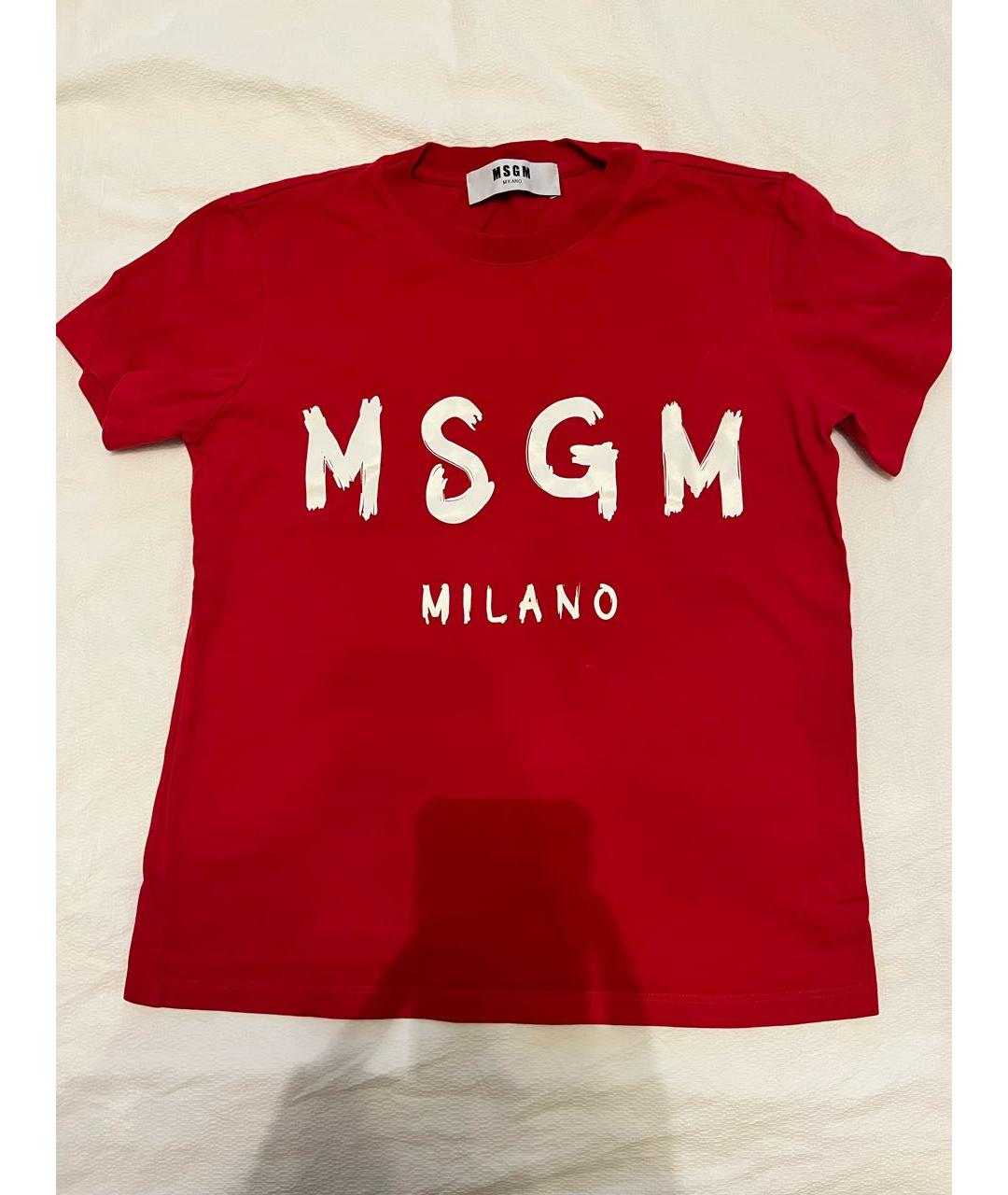 MSGM Красная хлопковая футболка, фото 3