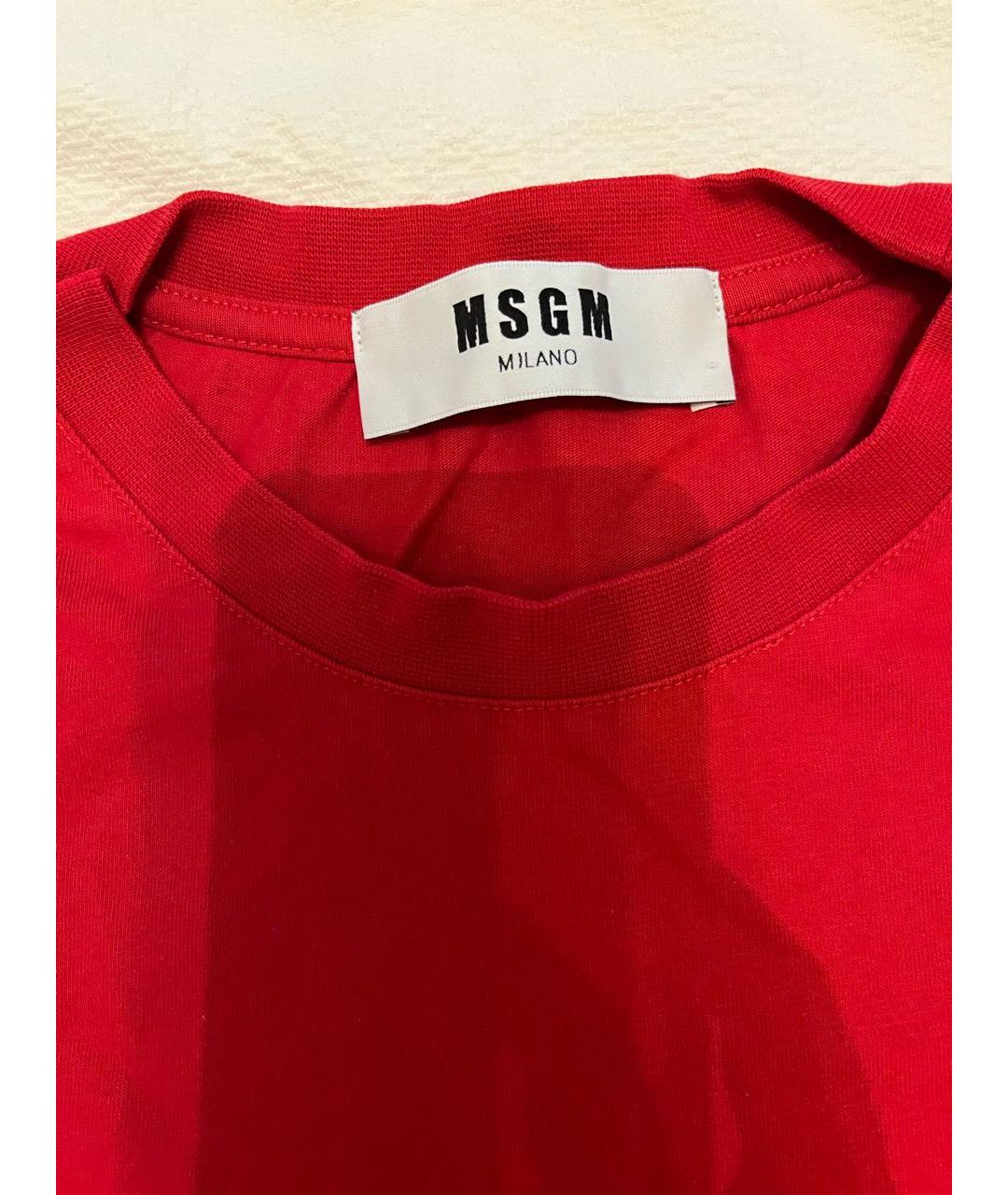 MSGM Красная хлопковая футболка, фото 2
