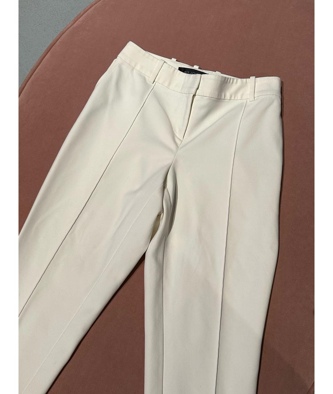 ST. JOHN Белые прямые брюки, фото 2