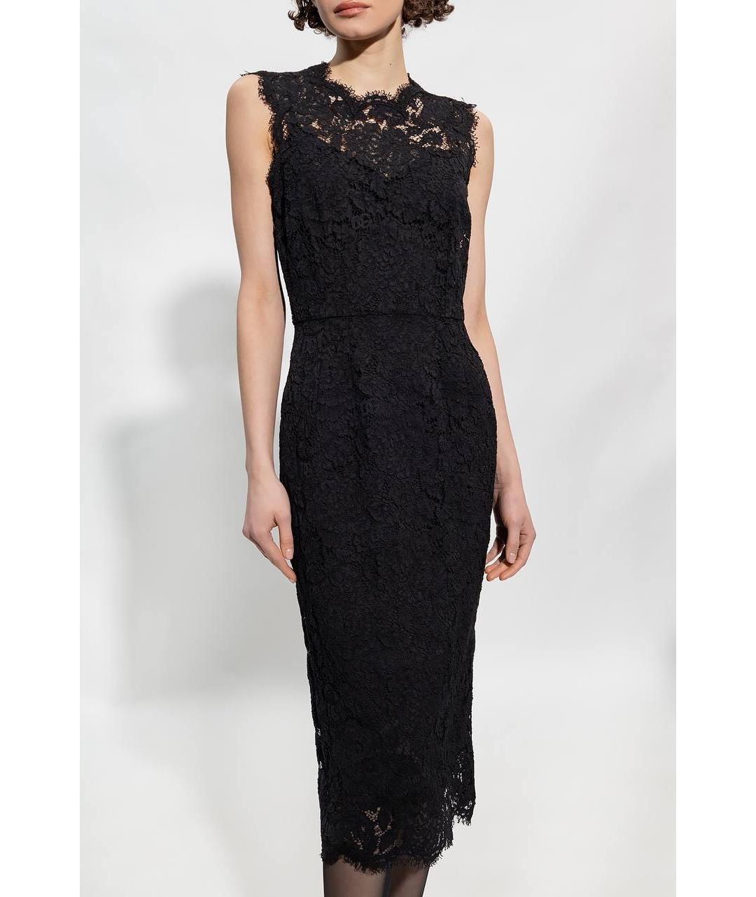 DOLCE&GABBANA Черное кружевное платье, фото 7