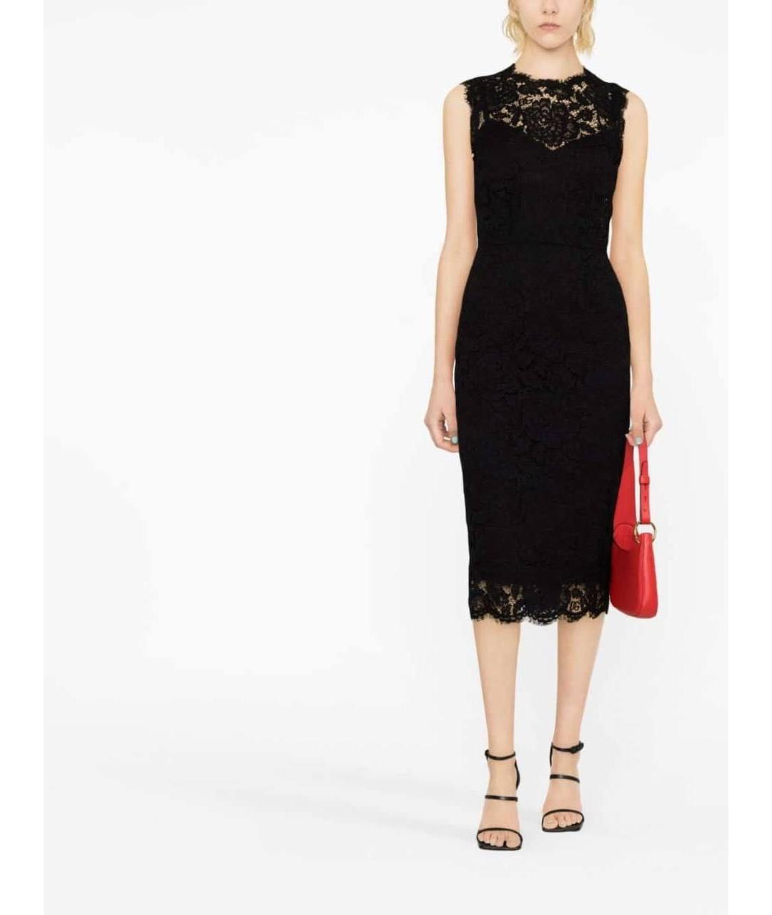 DOLCE&GABBANA Черное кружевное платье, фото 2