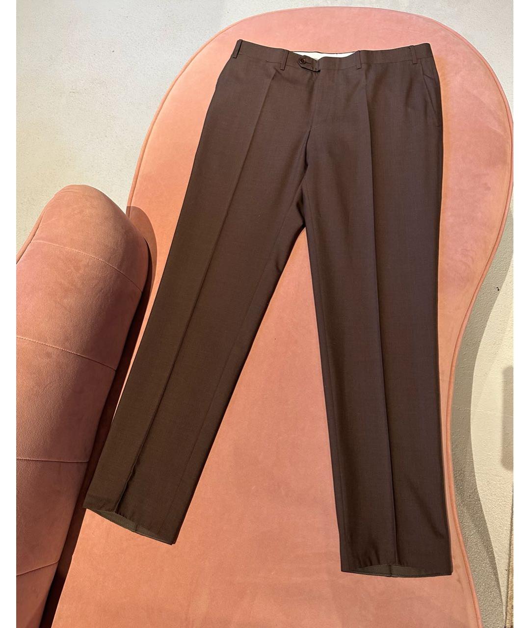 CANALI Коричневые классические брюки, фото 7