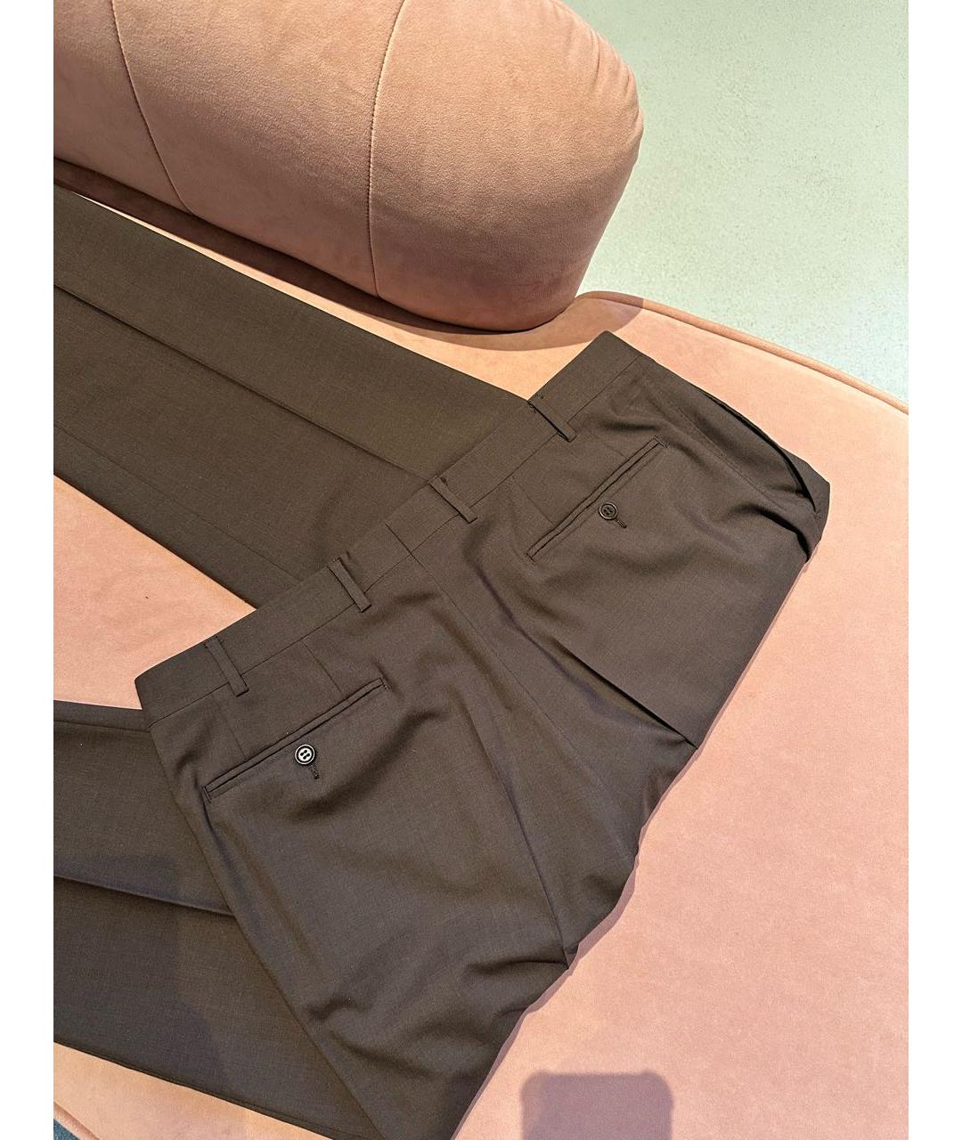 CANALI Коричневые классические брюки, фото 4