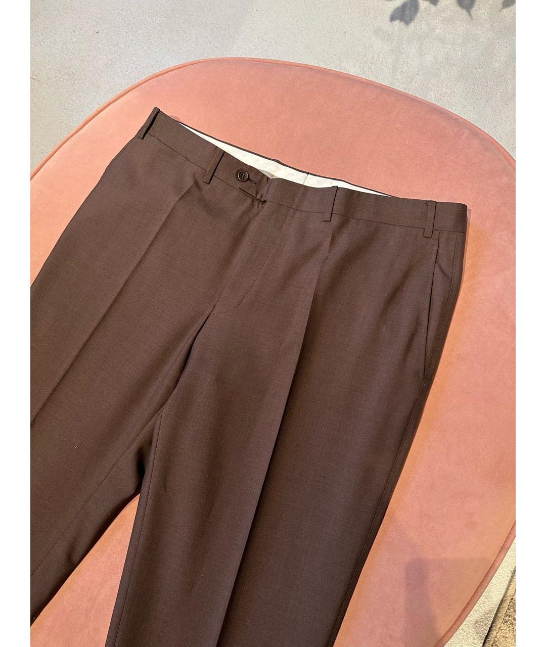 CANALI Коричневые классические брюки, фото 2