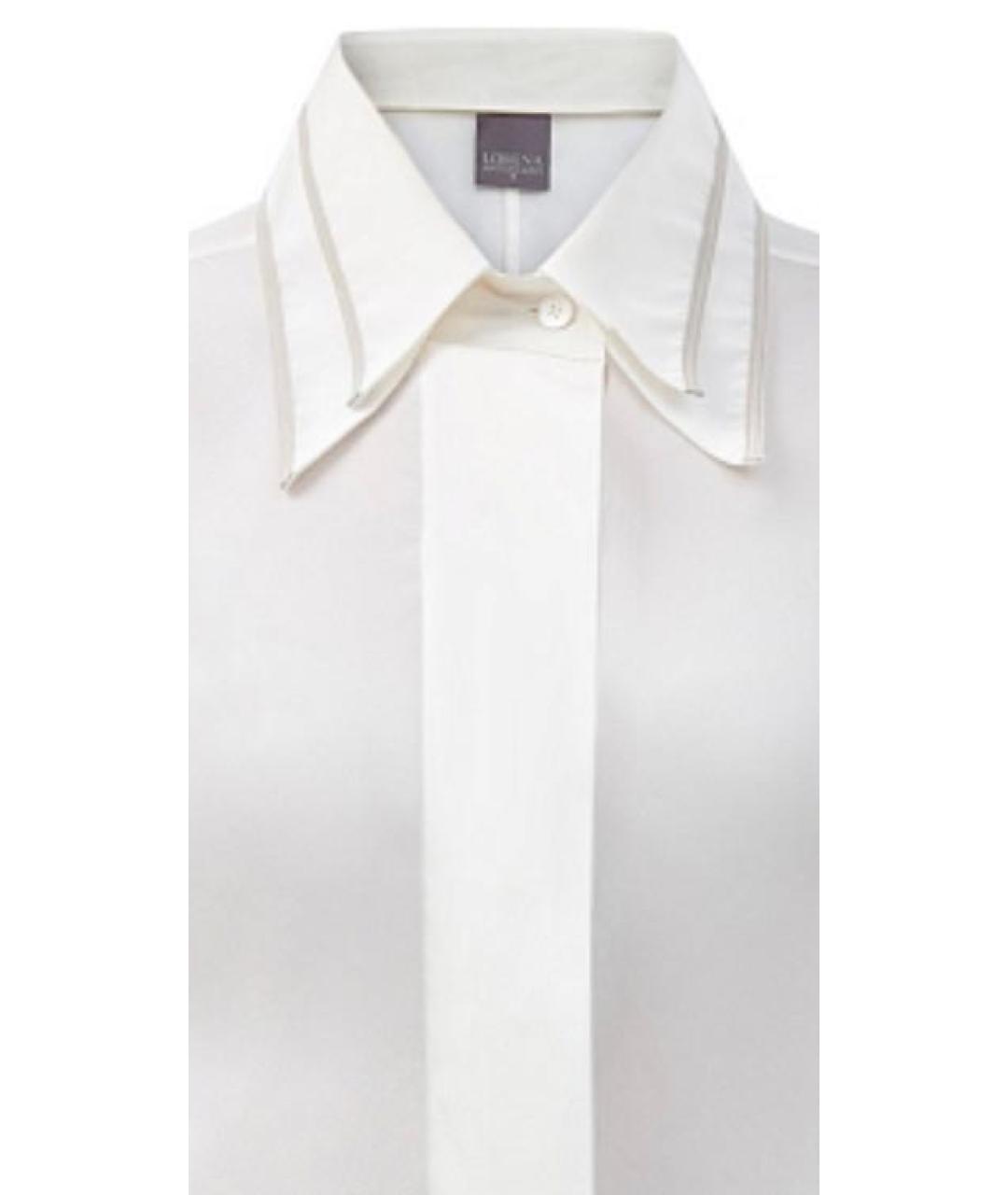 LORENA ANTONIAZZI Белая шелковая блузы, фото 3
