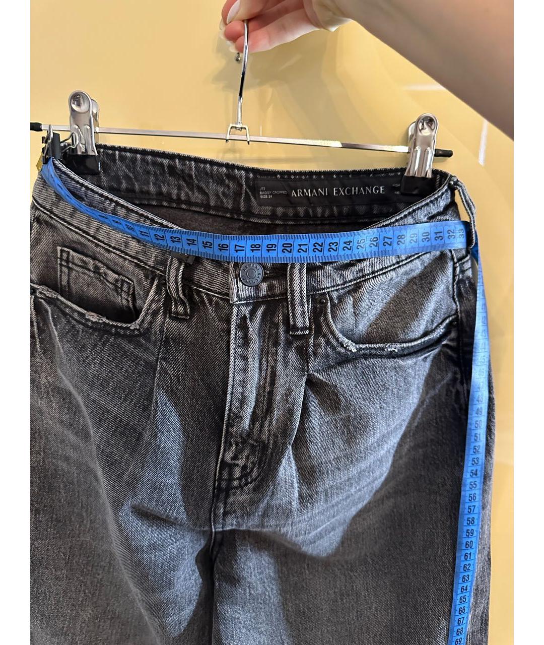 ARMANI EXCHANGE Серые хлопковые джинсы клеш, фото 3