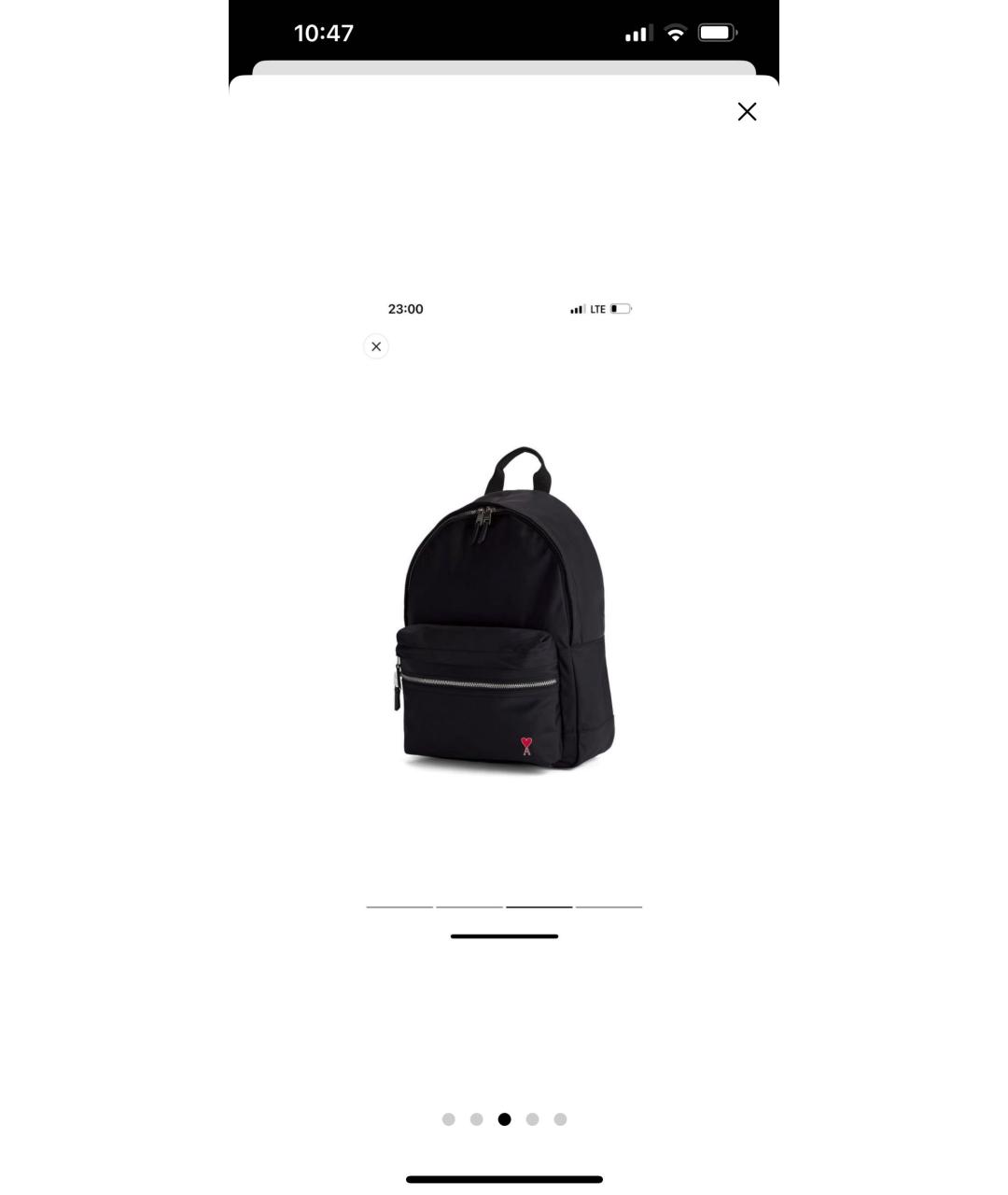 Ami Paris Черный тканевый рюкзак, фото 3