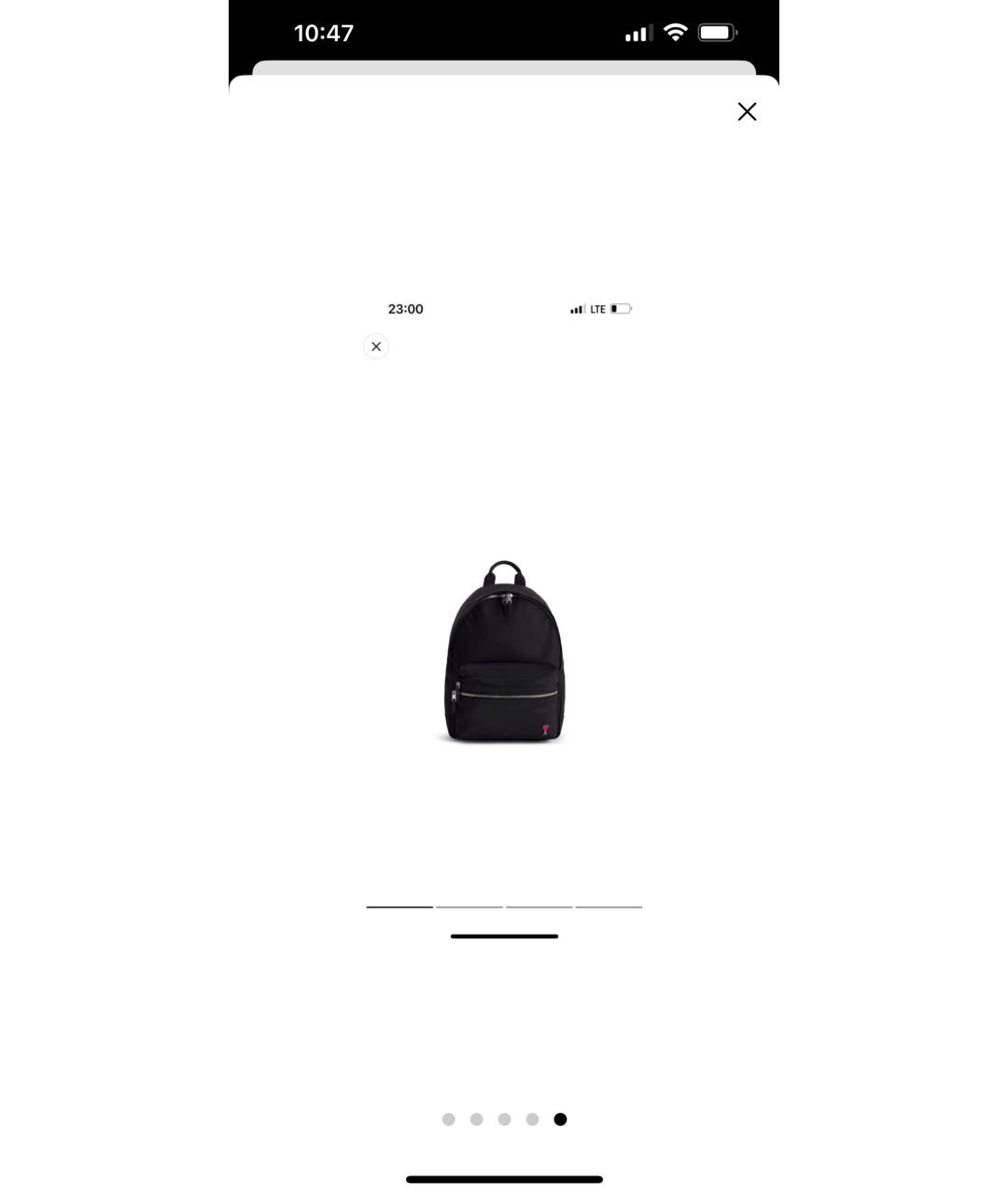 Ami Paris Черный тканевый рюкзак, фото 4