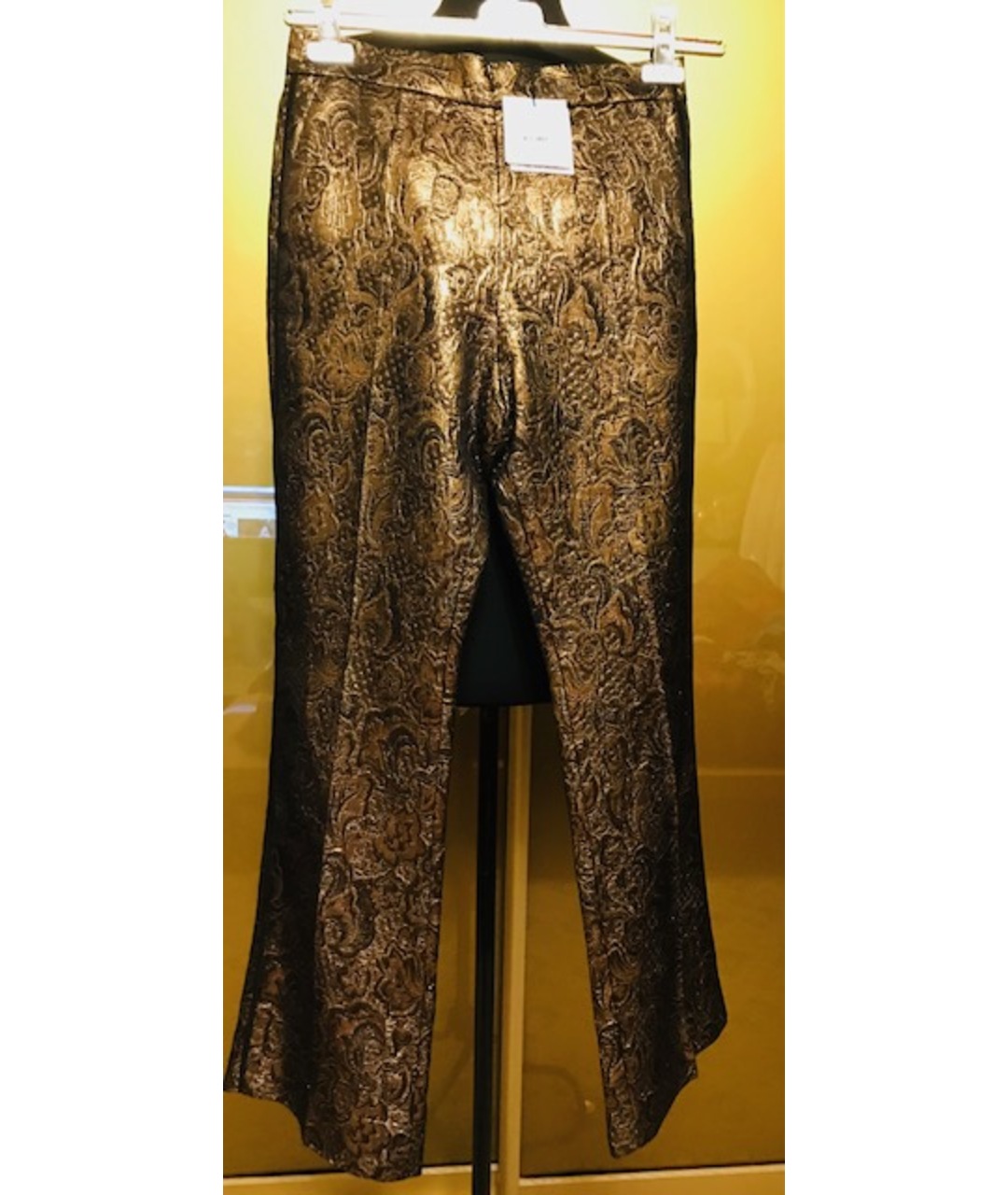 SANDRO Золотые полиамидовые прямые брюки, фото 9