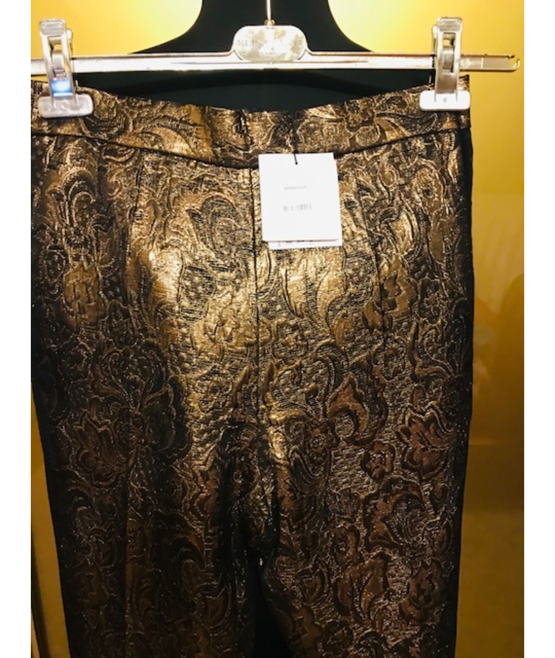 SANDRO Золотые полиамидовые прямые брюки, фото 8