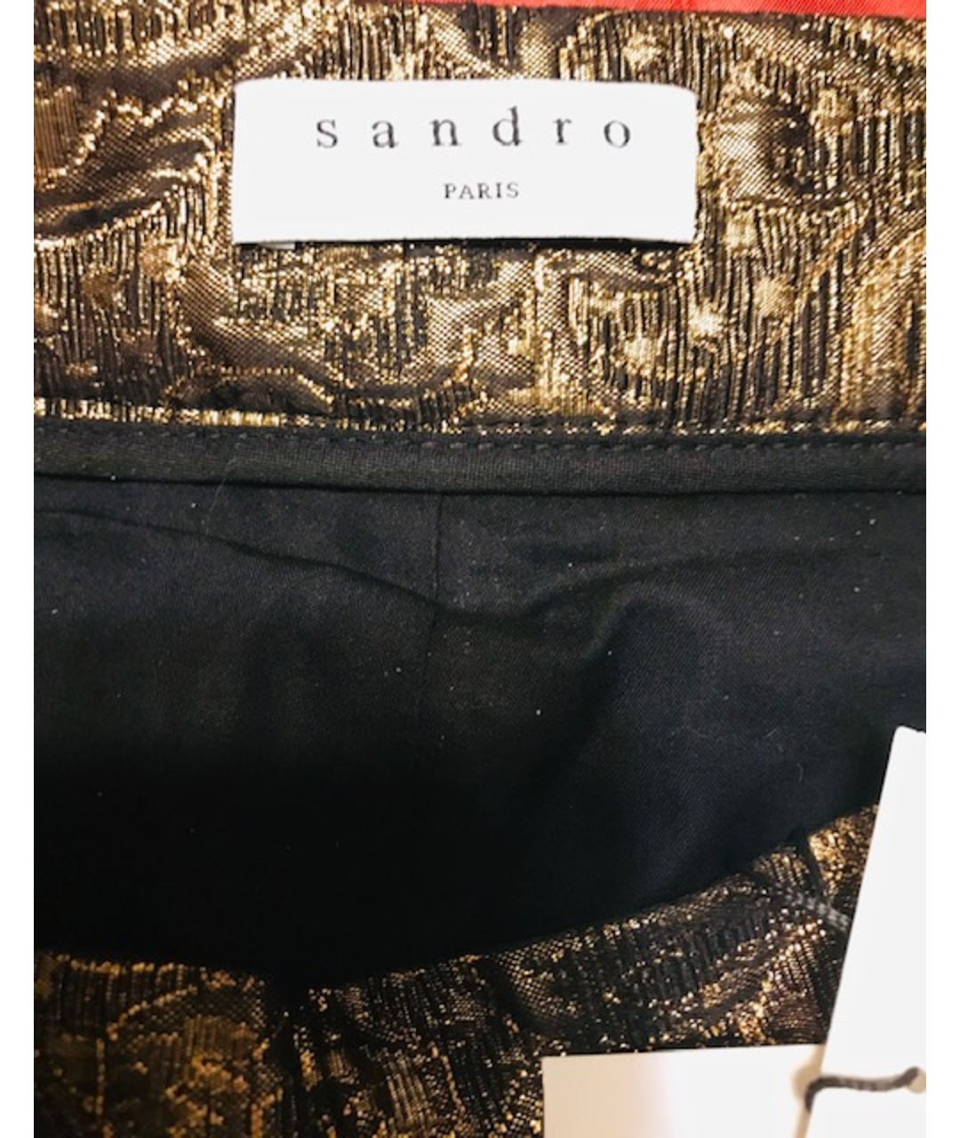 SANDRO Золотые полиамидовые прямые брюки, фото 6