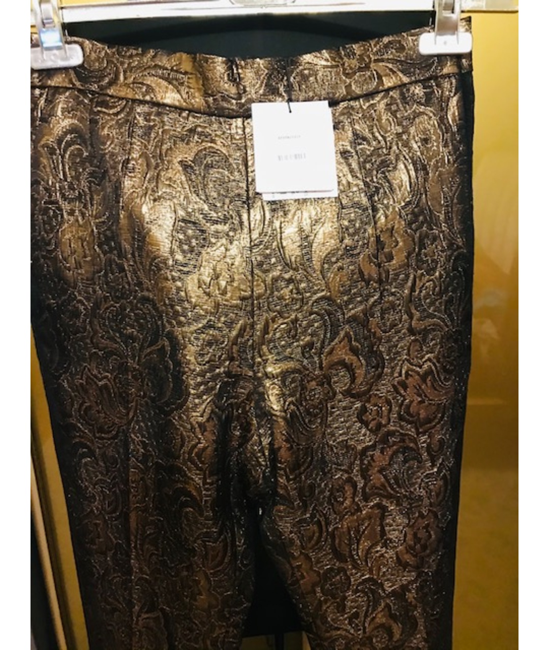SANDRO Золотые полиамидовые прямые брюки, фото 7