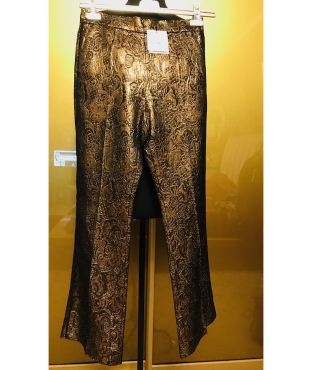 SANDRO Золотые полиамидовые прямые брюки, фото 2