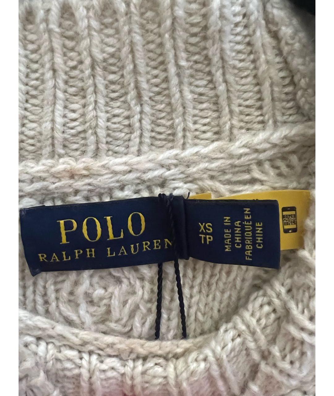 POLO RALPH LAUREN Бежевое шерстяное повседневное платье, фото 3