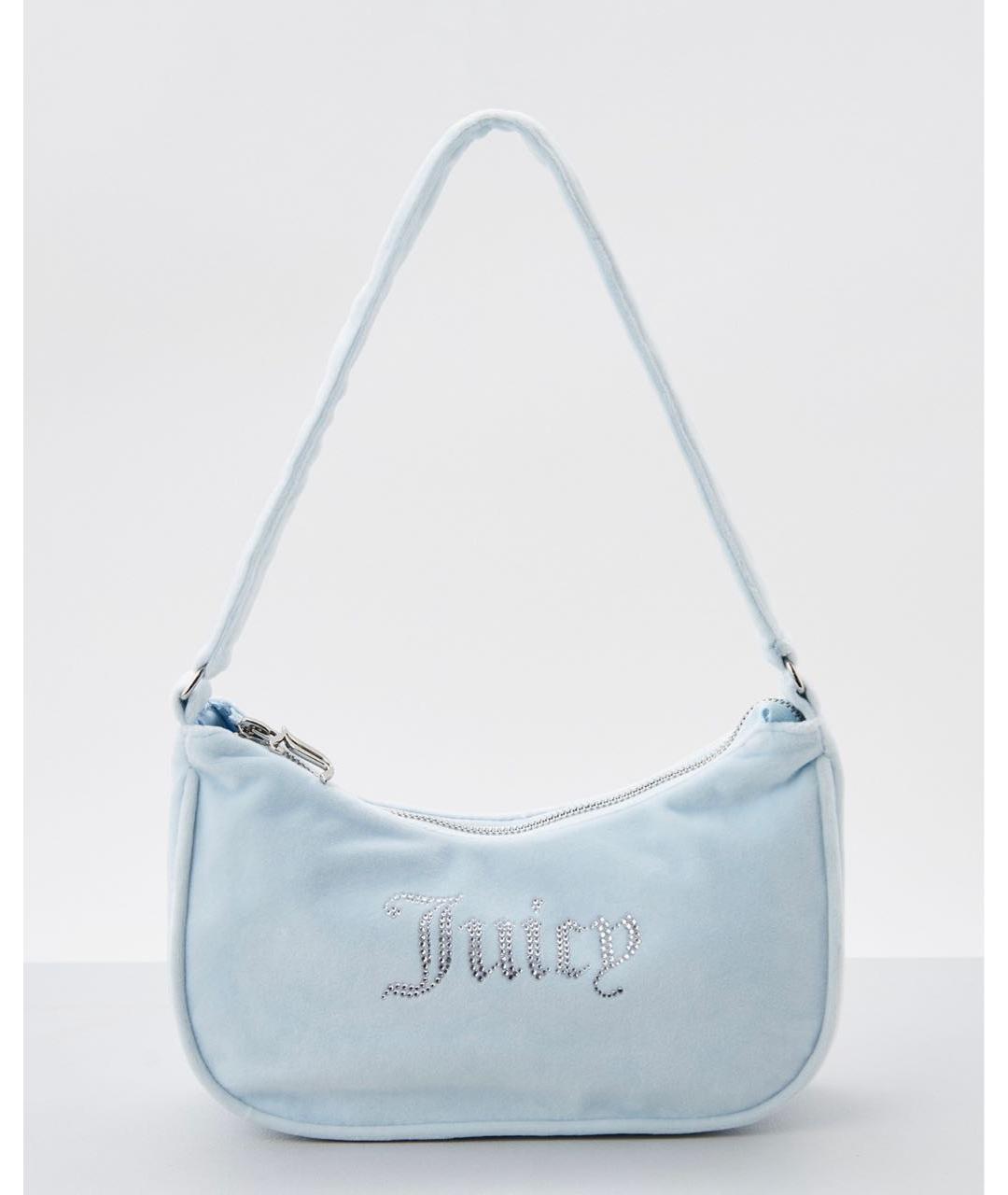 JUICY COUTURE Голубая бархатная сумка с короткими ручками, фото 8