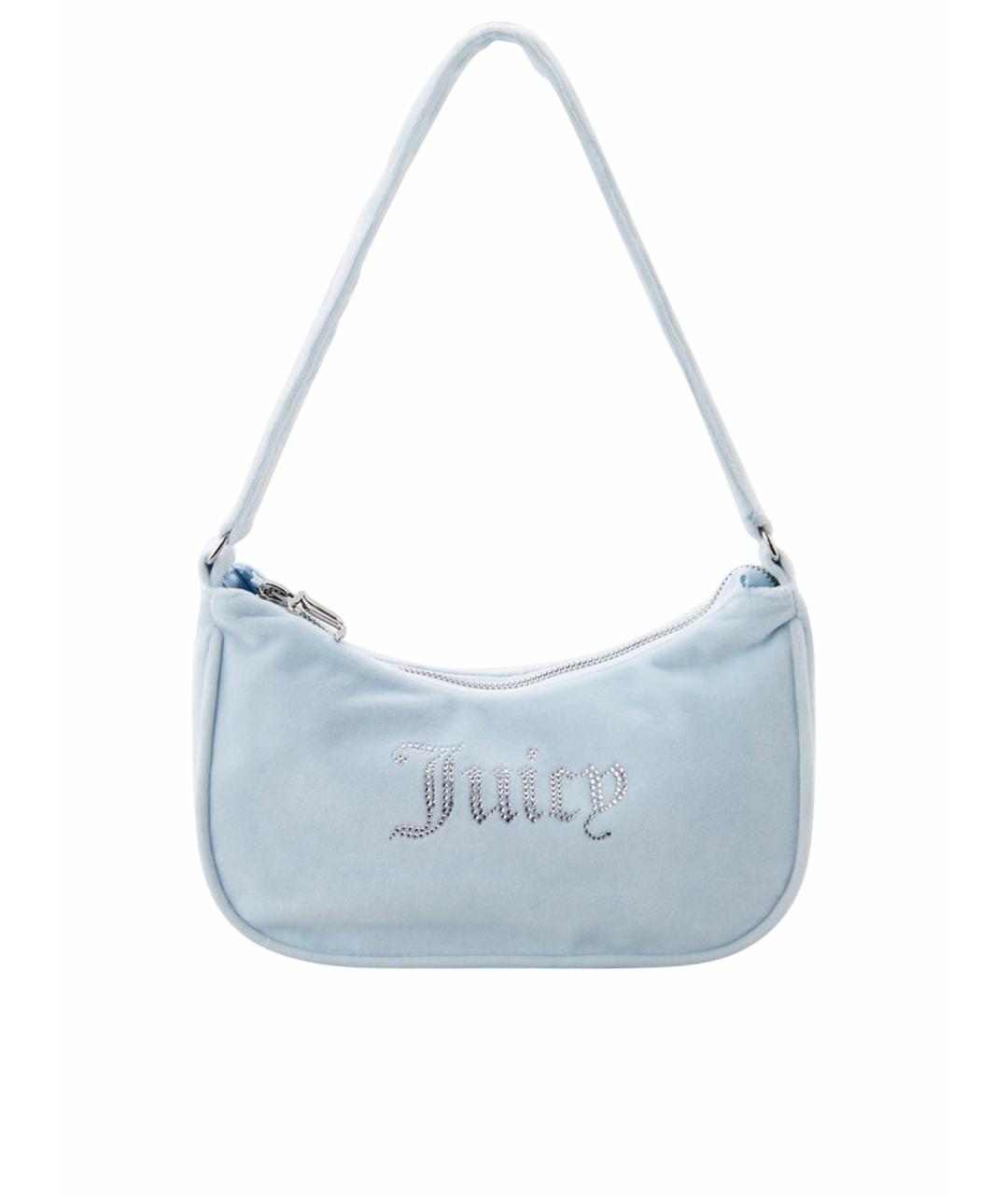 JUICY COUTURE Голубая бархатная сумка с короткими ручками, фото 1