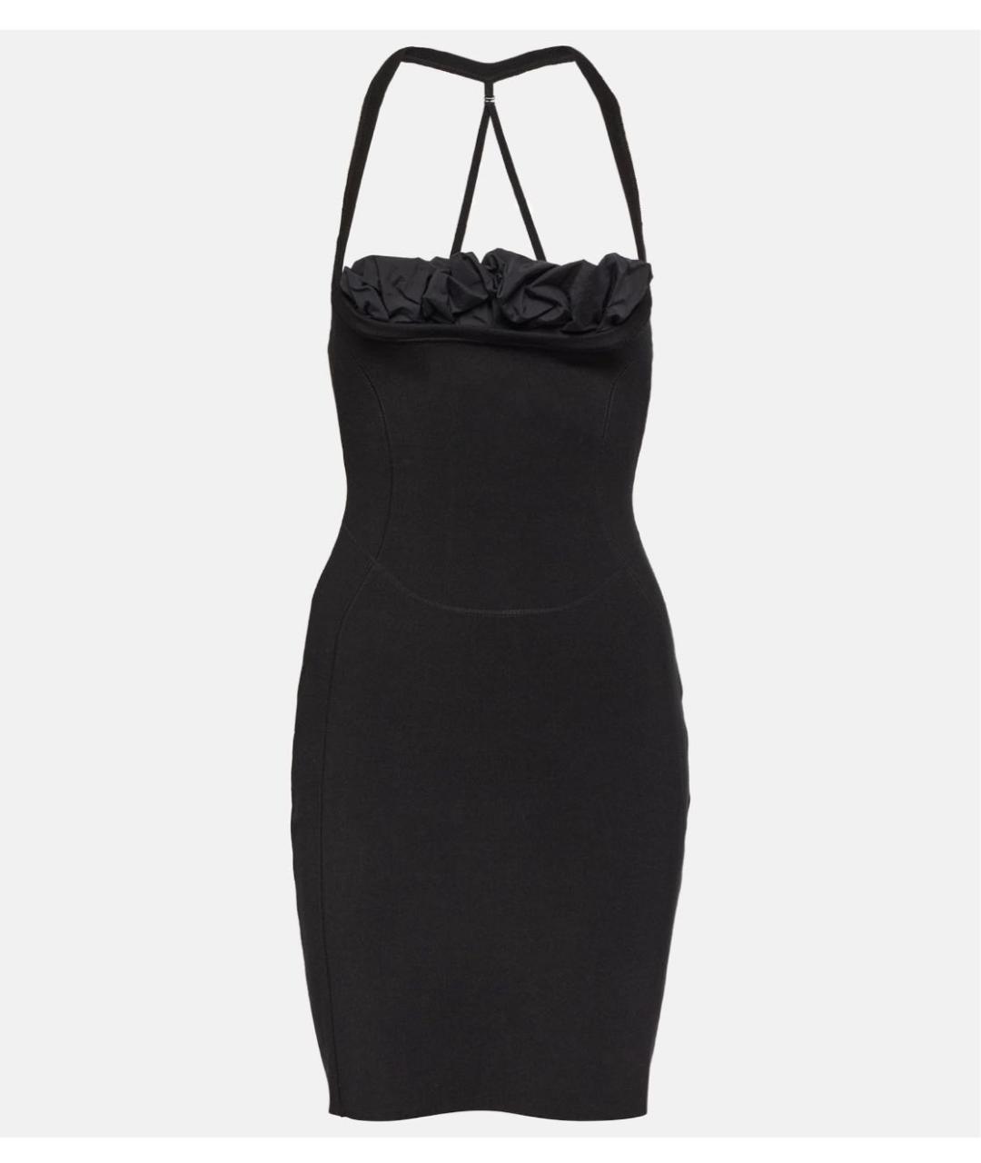 JACQUEMUS Черное хлопко-эластановое коктейльное платье, фото 8