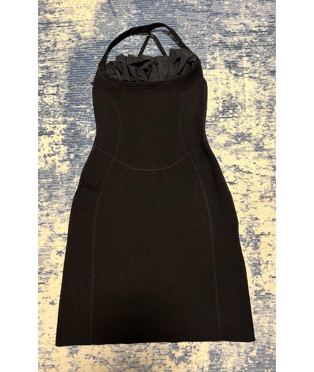 JACQUEMUS Черное хлопко-эластановое коктейльное платье, фото 5