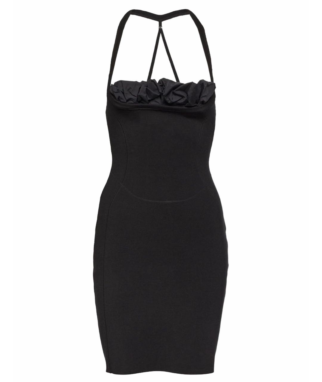 JACQUEMUS Черное хлопко-эластановое коктейльное платье, фото 1