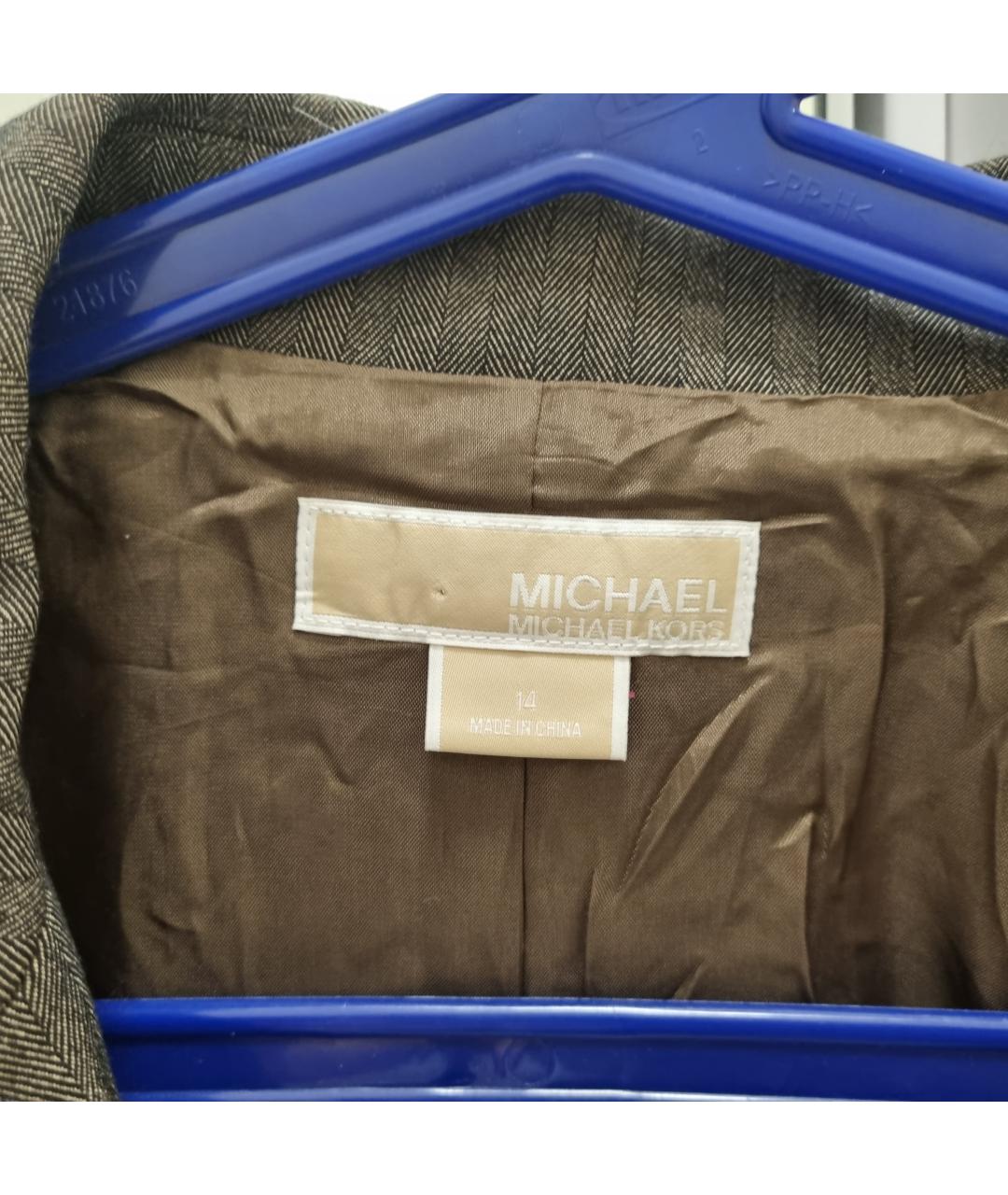 MICHAEL KORS Коричневый ацетатный жакет/пиджак, фото 3