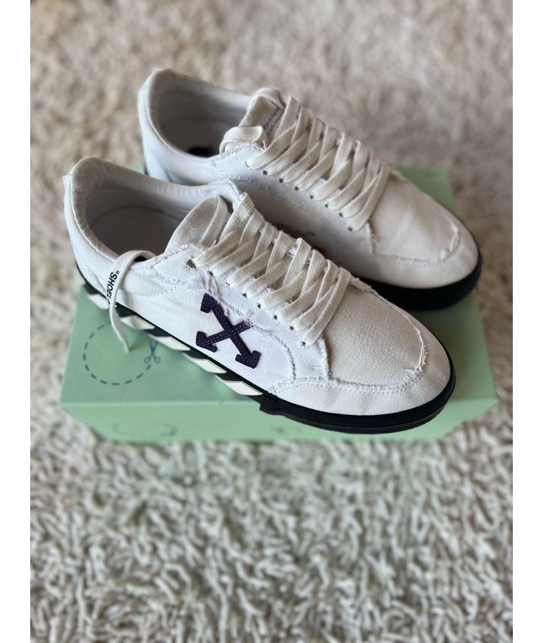 OFF-WHITE Белые текстильные кеды, фото 4