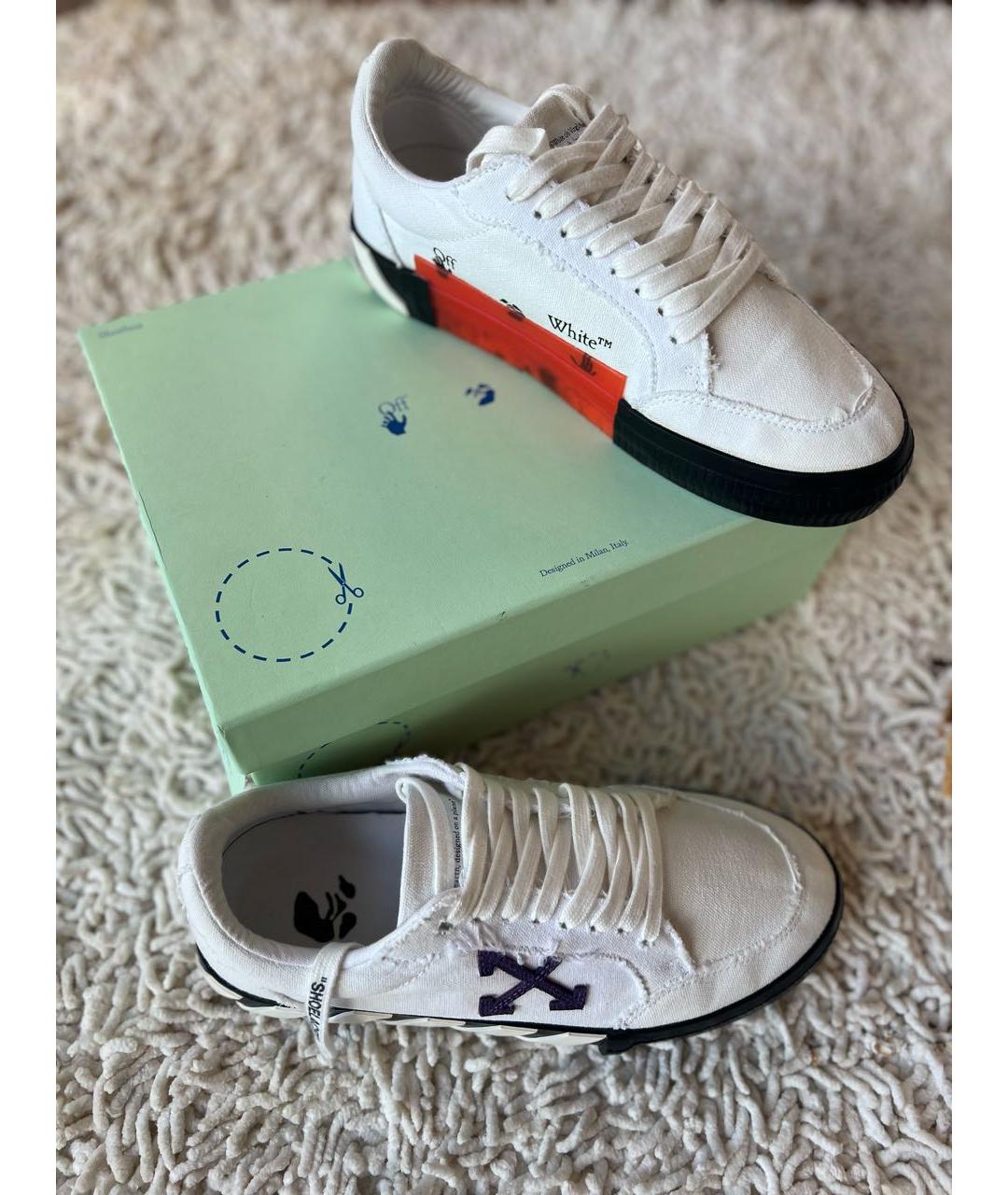 OFF-WHITE Белые текстильные кеды, фото 5