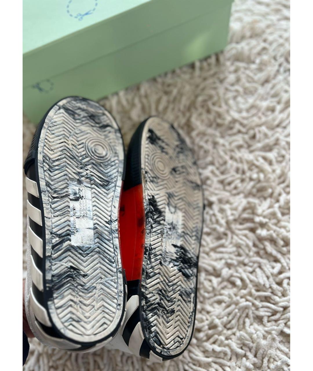 OFF-WHITE Белые текстильные кеды, фото 6