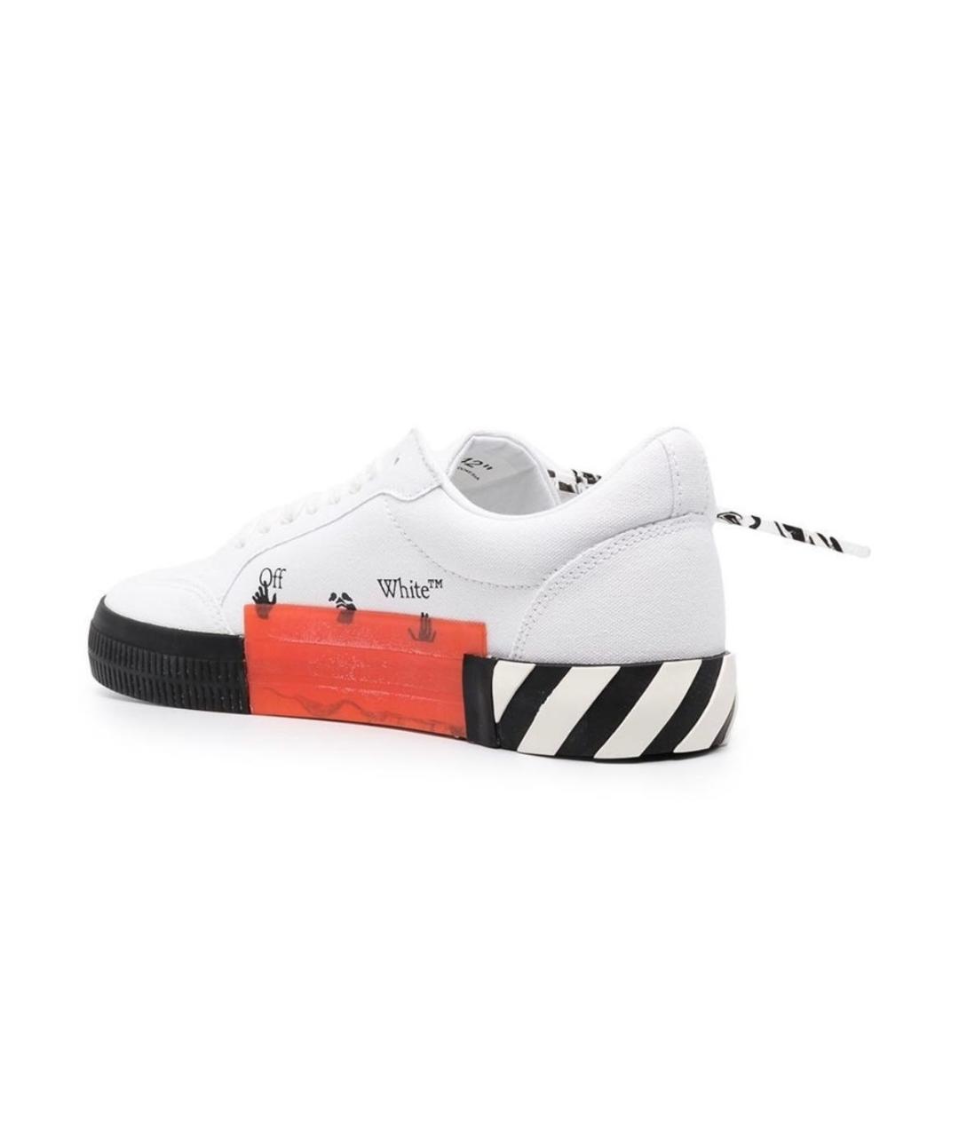 OFF-WHITE Белые текстильные кеды, фото 3