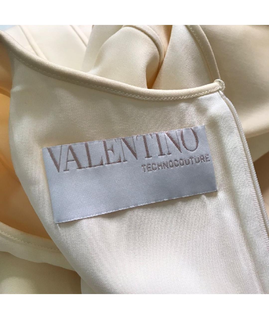 VALENTINO Бежевое шерстяное коктейльное платье, фото 9