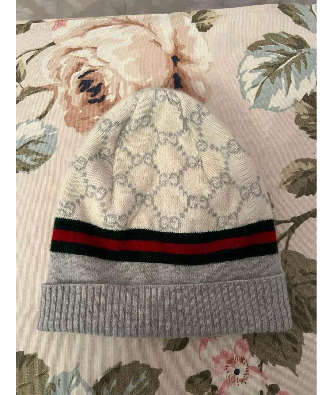 GUCCI Белая кашемировая шапка, фото 2