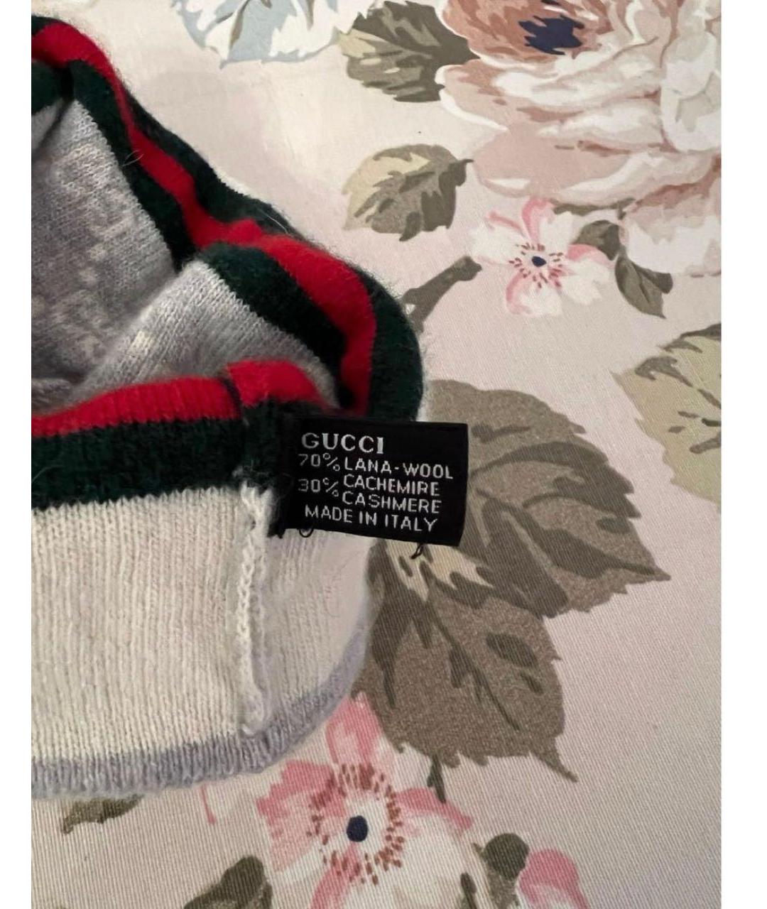 GUCCI Белая кашемировая шапка, фото 4