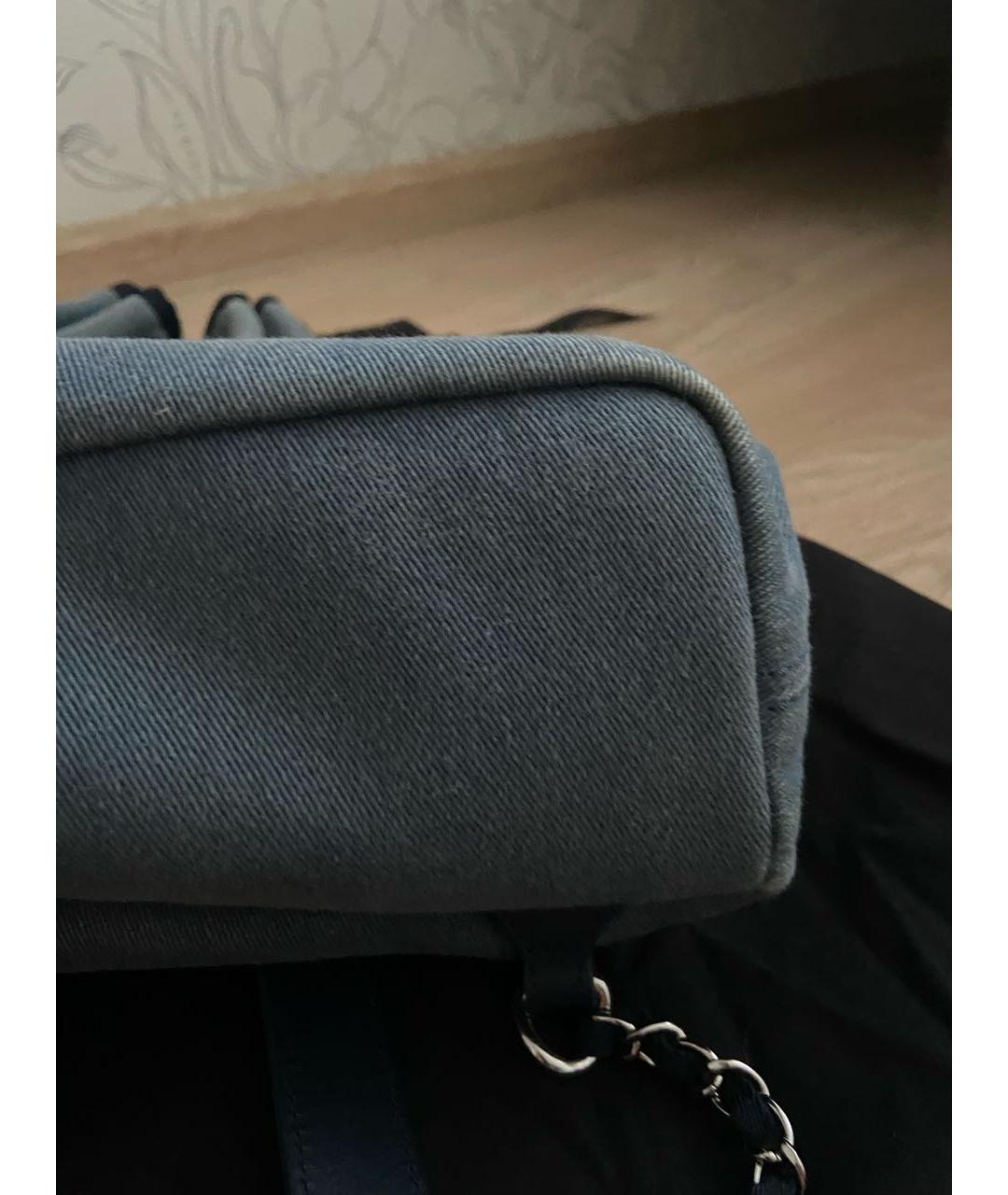 CHANEL PRE-OWNED Темно-синий деним рюкзак, фото 6