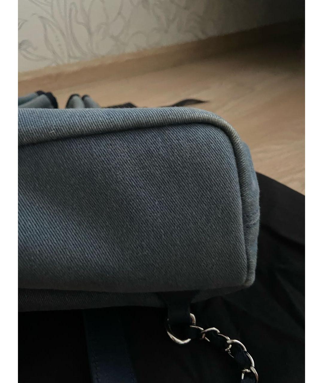 CHANEL Темно-синий деним рюкзак, фото 6