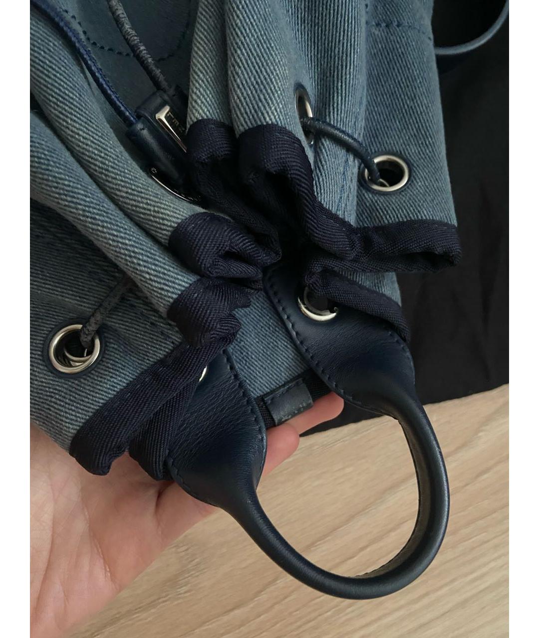 CHANEL PRE-OWNED Темно-синий деним рюкзак, фото 3