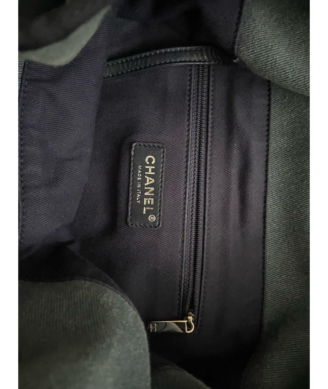 CHANEL PRE-OWNED Темно-синий деним рюкзак, фото 4